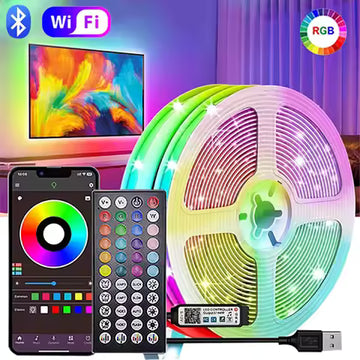 Luzes de tira led rgb 5m 10m 20m 30m luz da sala led com controle app fita flexível luces fita led para decoração do quarto